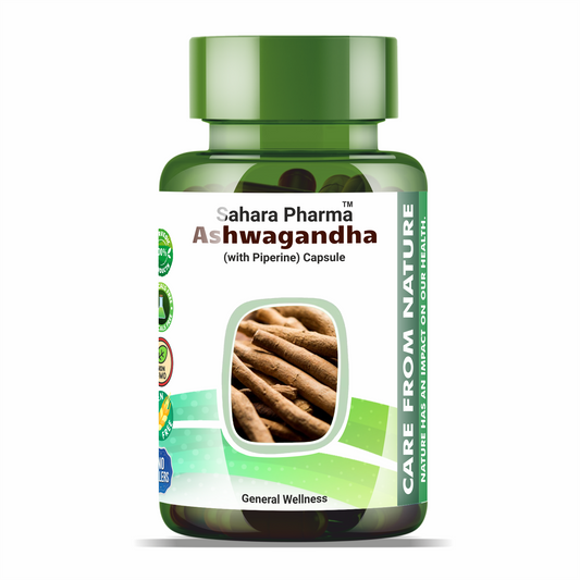 Sahara Pharma Ashwagandha Capsule | Non GMO, Gluten Free, Zero Fillers | 60 Capsule