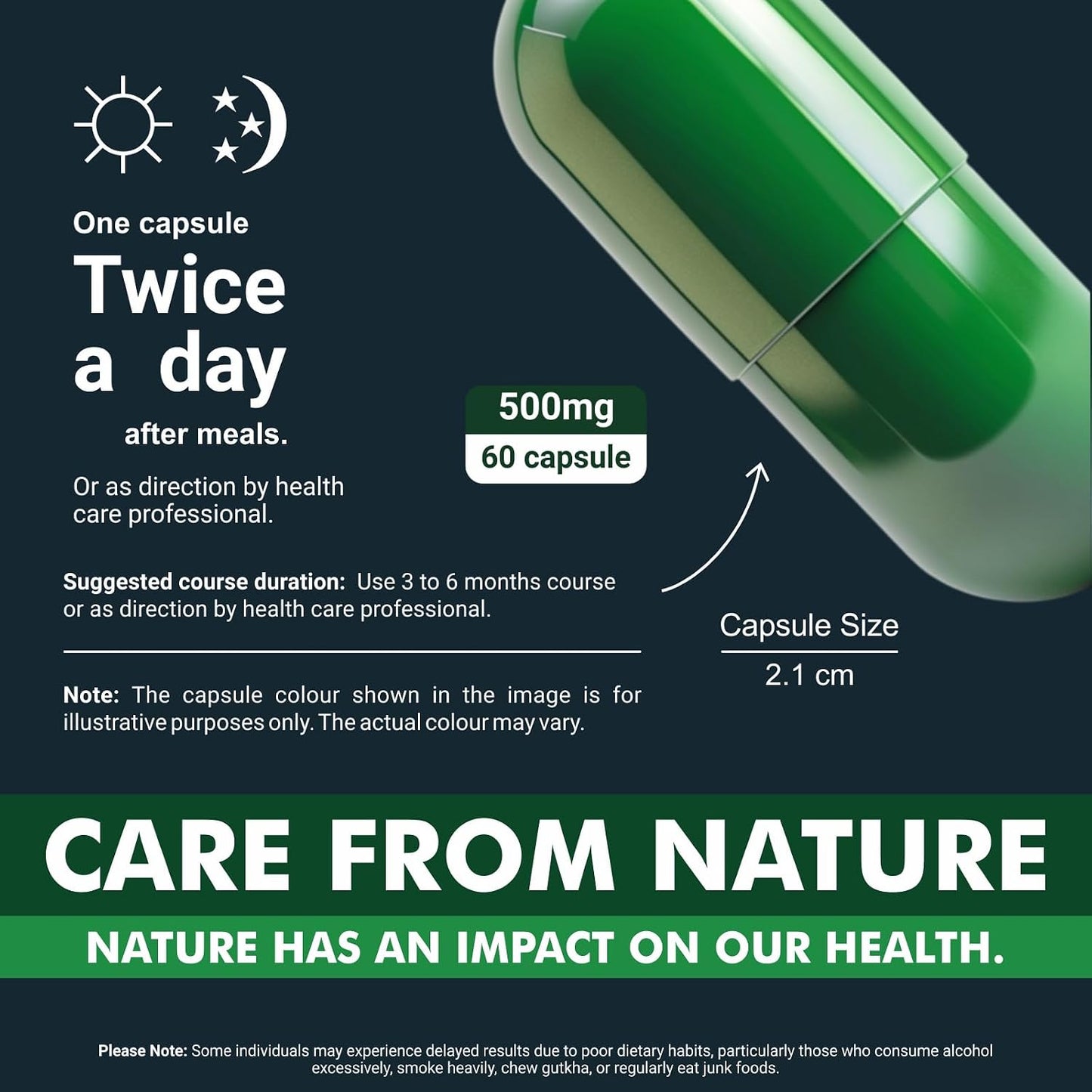 Sahara Pharma Arjuna Capsule | Terminalia Arjuna | Rich in Calcium, Magnesium, Zinc, Copper | Non GMO, Gluten Free, Zero Fillers | 500mg - 60 Capsulev