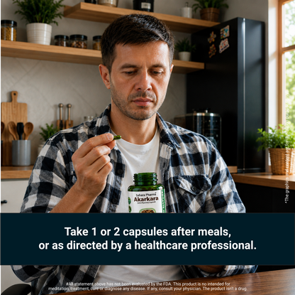 Sahara Pharma Akarkara Capsule | Non GMO, Gluten Free, Zero Fillers | 750mg - 60 Capsule