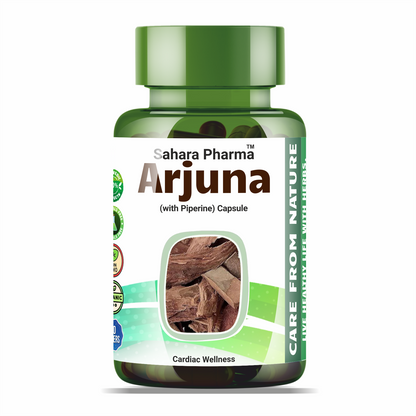 Sahara Pharma Arjuna Capsule | Non GMO, Gluten Free, Zero Fillers | 500mg - 60 Capsule