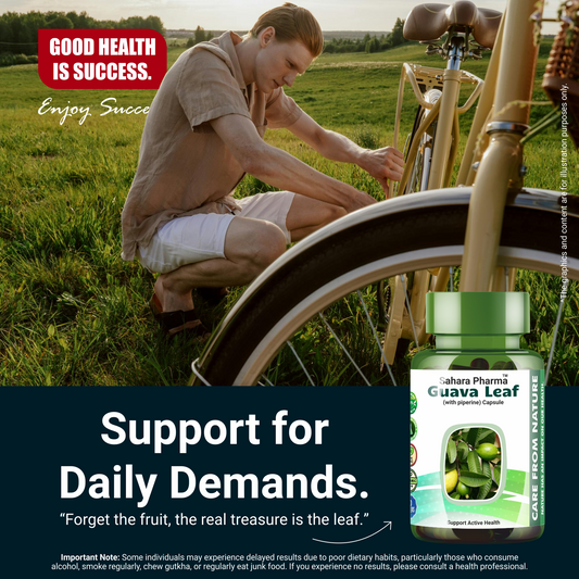 Sahara Pharma Guava Leaf Capsule | Non GMO, Gluten Free, Zero Fillers | 500mg - 60 Capsule