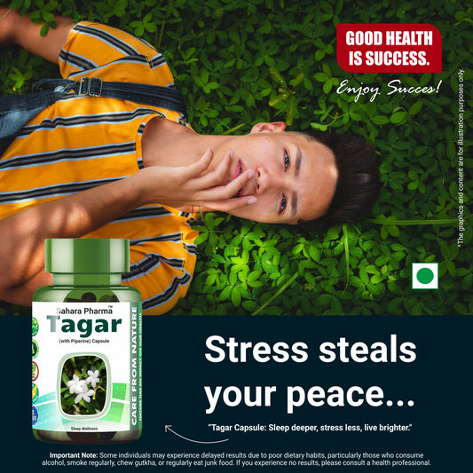 Sahara Pharma Tagar Capsule | Non GMO, Gluten Free, Zero Fillers | 500mg - 60 Capsule