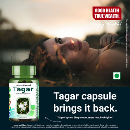 Sahara Pharma Tagar Capsule | Non GMO, Gluten Free, Zero Fillers | 500mg - 60 Capsule