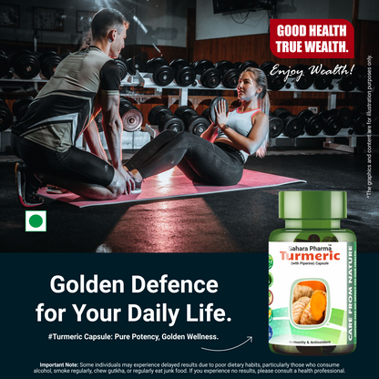 Sahara Pharma Turmeric Capsule | Non GMO, Zero Fillers, Zero Fillers | 500mg - 60 Capsule