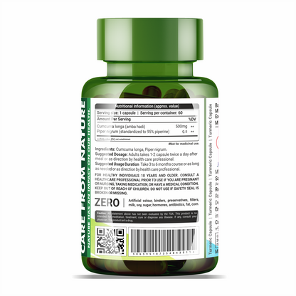 Sahara Pharma Turmeric Capsule | Non GMO, Zero Fillers, Zero Fillers | 500mg - 60 Capsule